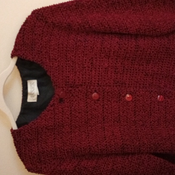 RED BOUCLE JACKET IN EXCELLENT CONDITION, NO COLLAR, VINTAGE, LOVELY - Picture 2 of 8